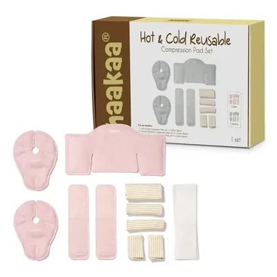 Produktbild von Haakaa Warm-Kalt-Gelkompressen-Set für Stillzeit und Wochenbett, Blush