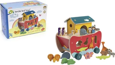 Image de Tender Leaf Jeu de tri en bois Arche de Noé avec animaux pour enfants