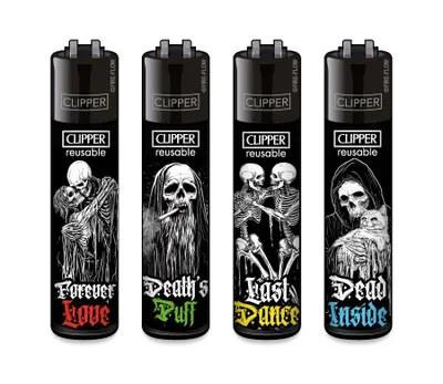 Produktbild von Clipper Feuerzeug 4er Set FFX Skulls