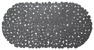 Image de Tapis de bain antidérapant - Plastique - 68 x 34 cm - Gris foncé