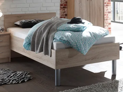 Produktbild von Bett Einzelbett Jugenbett Bettgestell Kompaktbett Kinderbett Bettrahmen "Olli I"