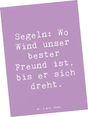 Produktbild von Mr. & Mrs. Panda Postkarte Spruch Segeln Windfreund - Lavendeltraum - Geschenk, Wind, Sportler, Outdoor-Sport, Ansichtskarten, Bootfahren, Postkarten, Grußkarte, Wellen