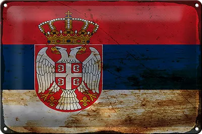 Produktbild von Blechschild Flagge Serbien 30x20cm Flag of Serbia Rost