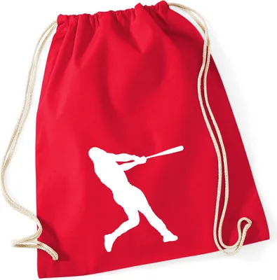 Produktbild von Huuraa Turnbeutel Baseball Silhouette 12 Liter Classic Red Baumwolle Rucksack Geschenkidee