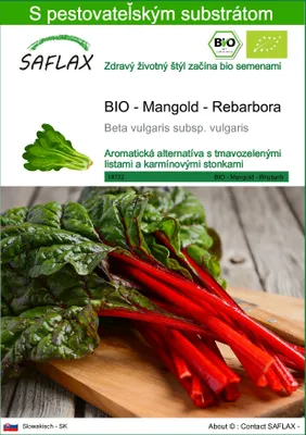 Obrázok produktu pre SAFLAX - BIO - Mangold - Rebarbora - Beta vulgaris subsp. vulgaris - 50 Semená - S pestovateľským substrátom bez klíčkov