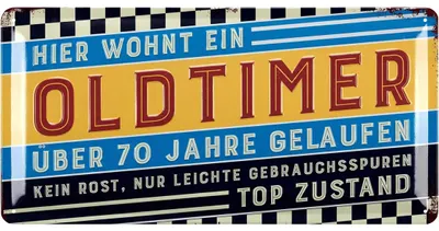 Produktbild von Retro Blechschild 70 Geburtstag Schild, 70 JAHRE OLDTIMER, Alternative zu Geburtstagskarte 70, witziges Geschenk 70 Geburtstag Mann, Metallschild