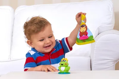 Image de Chicco Histoires Petit chapeau avec le roi des grenouilles Jeu de marelle, Jeu d'empilage, Jouets bébé, Jouets
