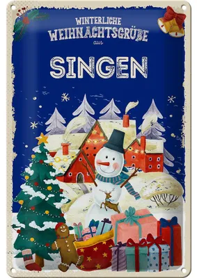 Produktbild von Blechschild Weihnachtsgrüße aus SINGEN 20x30cm