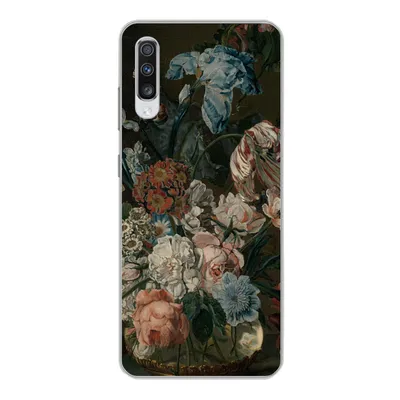 Produktbild von MuchoWow® Handyhülle Schutzhülle Hülle für Samsung Galaxy A70 Stilleben mit Blumen - Gemälde von Cornelia van der Mijn Silikon Softcase Handy Hülle - Schutzhaube