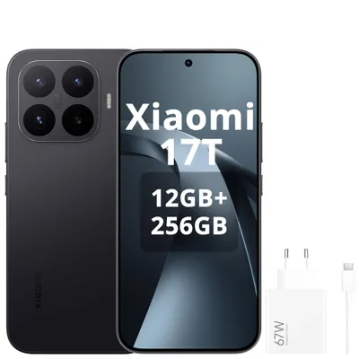 Immagine prodotto di Xiaomi 17T 5G 256 GB 12 GB, display da 6,59" a 120 Hz che non affatica la vista, batteria da 6500 mAh, HyperCharge da 67 W, teleobiettivo Leica 5x, doppia SIM, nero (con alimentatore)