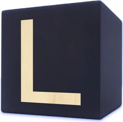 Produktbild von Holzbuchstabe Würfel, 5 x 5 cm, schwarz, Buchstabe L