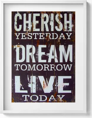 Produktbild von Motivationsinschrift alte Tafel– Wandbild mit Rahmen – Gerahmtes Bild  – Wanddekoration – 60x80 cm –  Weiß Rahmen