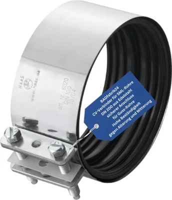 Produktbild von BADfabrik24 CV-Verbinder für SML-Rohre DN 200, Edelstahl W2