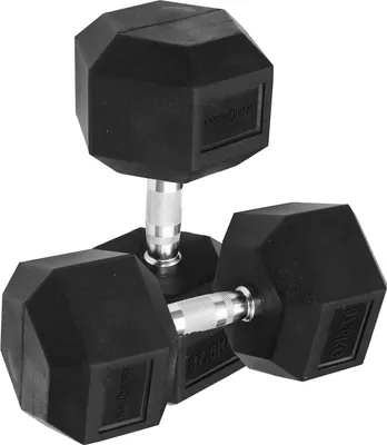 Produktbild von Sporttrend 24® Hexagon Hantel 1-50KG, Paar, verchromter Griff | sechseckige Kurzhantel, rutschfeste Kompakthantel, gummierte Hex Hanteln (2x37,5KG)