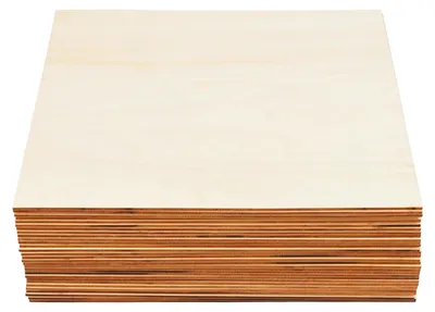 Produktbild von 30 Stück Basswood Sperrholzplatten - Unbehandeltes Holz - 30x30 cm, 3 mm stark - Für Lasergravur, Basteln, Modellbau - Natürliche Holzfarbe