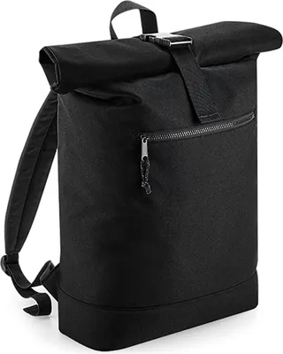 Produktbild von BagBase BG286 | Recycled Roll-Top Backpack, 32 x 44 x 13 cm - Farbe: Black - Größe: 32 x 44 x 13 cm