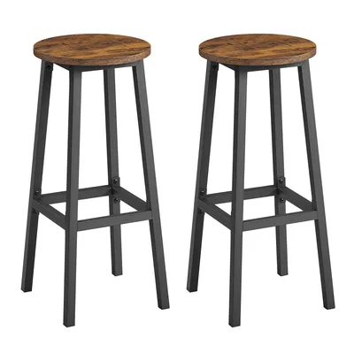 Produktbild von Barhocker, 2er Set, Barstühle, Küchenstühle mit Fußstütze 74cm