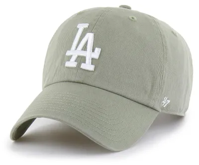 Image de Casquette de baseball type "strapback" de la marque 47 Brand, modèle "CLEAN UP", couleur jade, représentant les Los Angeles Dodgers