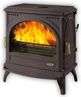 Image de Poêle à bois fonte émaillé 11kw anthracite - Godin - 366101 - carvin