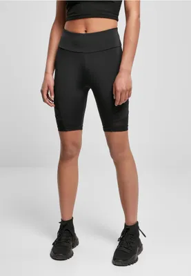 Produktbild von Urban Classics TB4354 | Ladies High Waist Tech Mesh Cycle Shorts Radlerhose - Farbe: Black - Größe: S