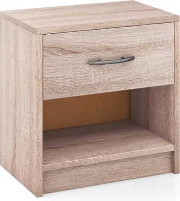 Obrázok produktu pre Nočný stolík so zásuvkou Malý príručný stolík s otvorenou priehradkou 38,5 x 28 x 40,5 cm prírodný