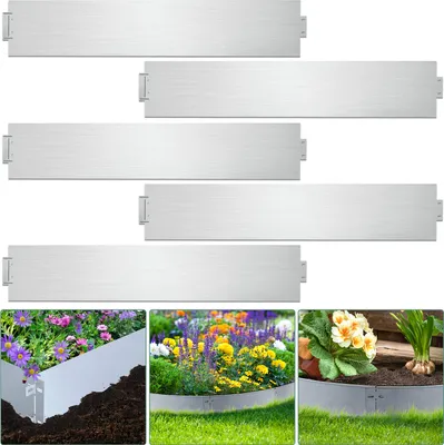 Obrázok produktu pre Aopunly Okraje trávnika Kovové okraje záhonov Okraje na kosenie Palisádové okraje záhonov 100x18cm 50m
