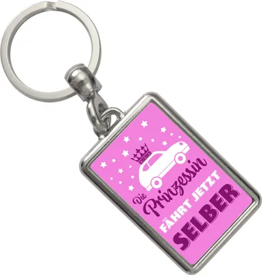 Produktbild von Prinzessin Schlüsselanhänger mit Spruch Die Prinzessin fährt jetzt selber