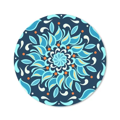 Produktbild von MuchoWow® Mauspad Mousepad Blume - Blau - Quadratisch - Muster 40x40 cm - Mousepads - Maus Mat - Pad - Mausunterlage - Schreibtisch Accessoires