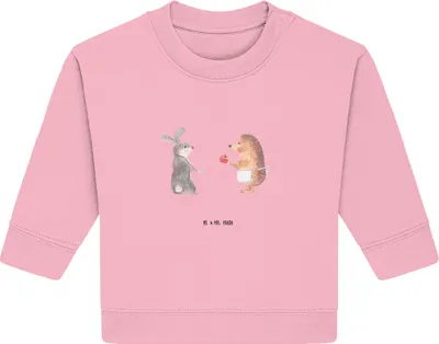 Produktbild von Mr. & Mrs. Panda Organic Baby Pullover Hase Igel 12. - 18. Monat - Baumwolle Pink - Geschenk, und, Trennungsschmerz, Trösten, Lustige Sprüche, Bullover, Herzschmerz