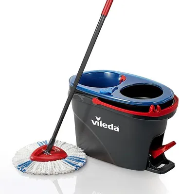Imagen del producto de Kit de limpieza con mopa, cubo, sistema de doble depósito y microfibra