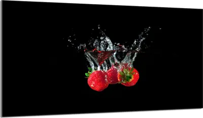 Produktbild von Glas-Herdplattenschutz 90x52 Erdbeeren