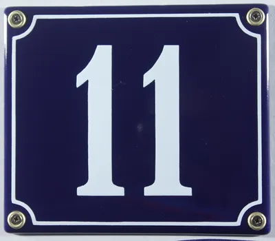 Produktbild von Hausnummernschild Emaille 11 blau - weiß 12x14 cm Schild Emaile Hausnummer Haus Num