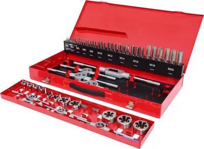 Zdjęcie produktu dla KS Tools 54-częściowy zestaw narzędzi do gwintowania HSS 331.0654