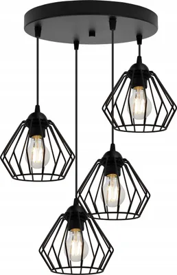 Image de Suspension En Fil De Fer Noir Loft Lustre Led