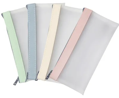 Produktbild von 4 kleine, durchsichtige, superweiche TPU-Beutel mit Reißverschluss, für Schüler und Erwachsene, tragbar, Bürobedarf