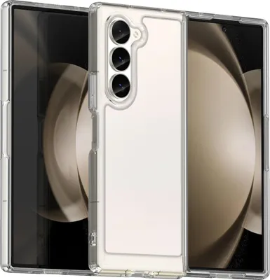 Image de Etui pour Samsung Galaxy Z Fold 6 transparent, étui de protection antichoc en silicone TPU Transparent