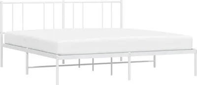 Produktbild von vidaXL Bettgestell mit Kopfteil Metall Weiß 200x200 cm