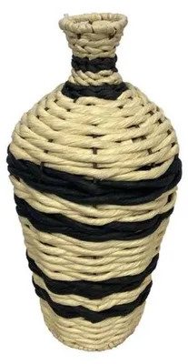 Obrázok produktu pre Váza z prútia 18 x 18 x 37 cm, prírodná – čierna