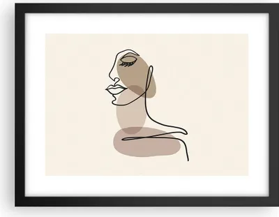 Produktbild von Gerahmtes Poster - Schwarzer Rahmen - Linie Kunst Boho - 40x30 cm - Wand Bild - Wanddeko - Wandbilder - Kunstposter - Wandposter - Bilderrahmen - Bilder - Kunstdruck - Wanddekoration - P2BAA40x30-4728