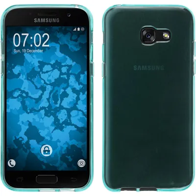 Produktbild von PhoneNatic Case kompatibel mit Samsung Galaxy A7 (2017) - türkis Silikon Hülle transparent + 2 Schutzfolien