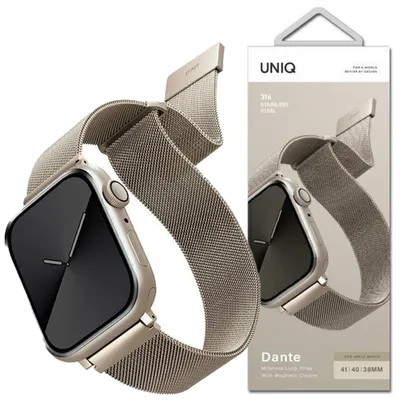 Produktbild von Uniq Dante Apple Watch Stahlarmband 45/44/42 Mm - Starlight (Starlight)