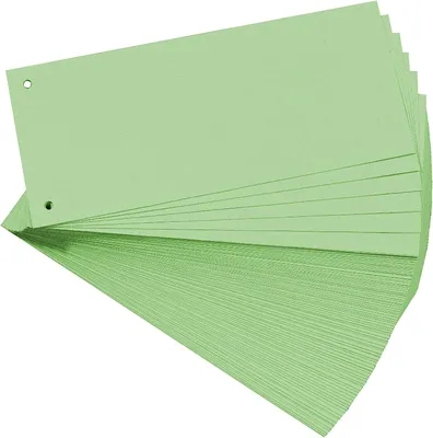 Produktbild von Exacompta 13345B 100er Pack Premium Karton-Trennstreifen. 10,5 x 24 cm grün. Für eine übersichtliche Anblage Ihrer Dokumente. Trennlaschen Trennblätter Ordner Register