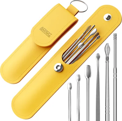 Produktbild von AdroitGoods Ohrenschmalz-Entferner-Set - 6 Stück - Ohr-Reiniger - Saubere Ohren - Gelb