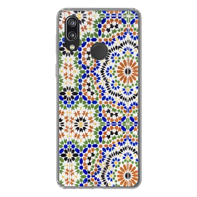 Produktbild von MuchoWow® Handyhülle Schutzhülle Hülle für Huawei P20 Lite (2020) Ein Mosaikdetail mit vielen verschiedenen Formen Silikon Softcase Handy Hülle - Kartenhalter