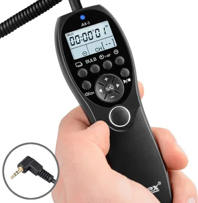 Produktbild von Timer Fernauslöser AX-3 E3 Canon EOS R R6 RP 90D 2000D 850D M6 Intervallauslöser Timelapse Bulb Serienaufnahme