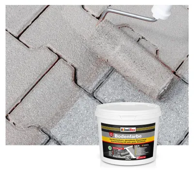 Produktbild von Isolbau Bodenfarbe Steingrau 4 kg Betonfarbe Bodenbeschichtung wasserfest innen außen