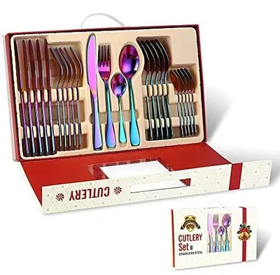 Produktbild von 24-teiliges Besteck-Set aus lebensmittelechtem Edelstahl