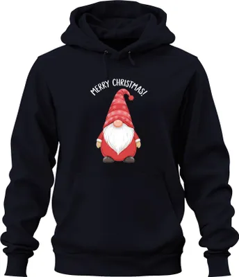 Zdjęcie produktu dla Wesołych Świąt! Świąteczna bluza z kapturem Uni Gnome Christmas Snowflakes, granatowy, XXL