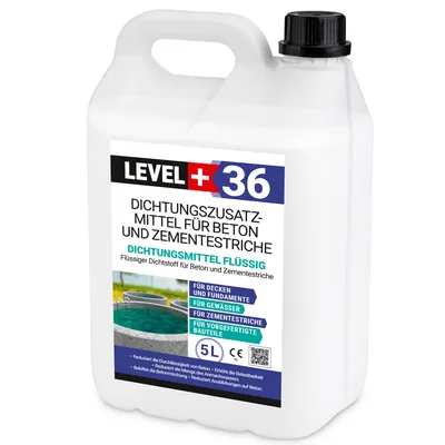 Produktbild von Dichtsungsmittel Flüssig 5L für Beton und Zementestriche, Mörtelzusatzmittel, Belüftungsmittel RM36