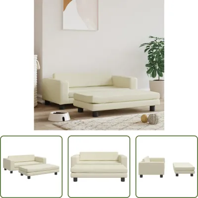 Immagine prodotto di The Living Store Lettino per cani con estensione crema 100x50x30 cm in Pelle finta